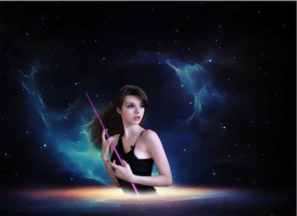 ‘PS合成制作梦幻太空时代的光天使的场景‘