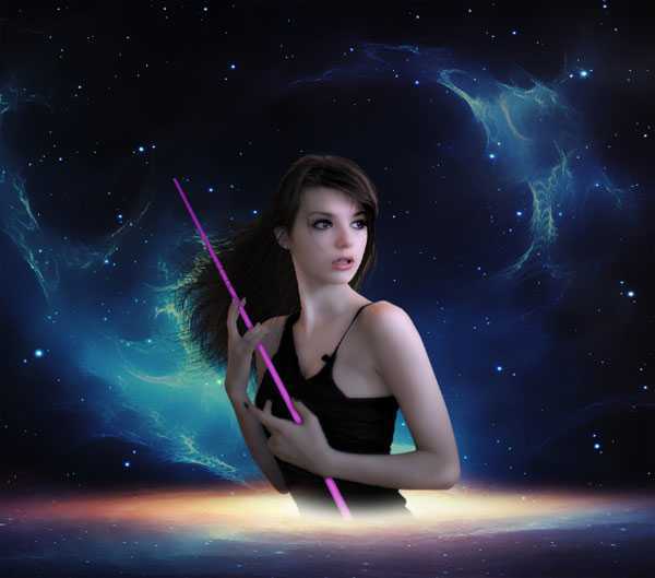 ‘PS合成制作梦幻太空时代的光天使的场景‘