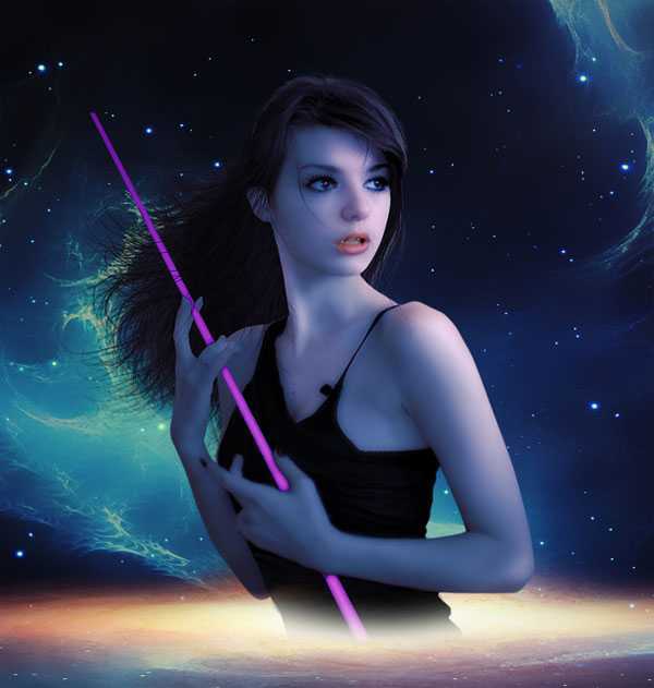 ‘PS合成制作梦幻太空时代的光天使的场景‘