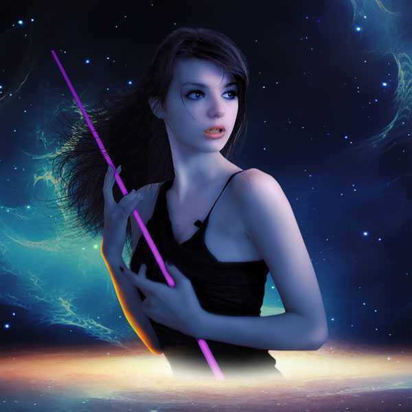 ‘PS合成制作梦幻太空时代的光天使的场景‘