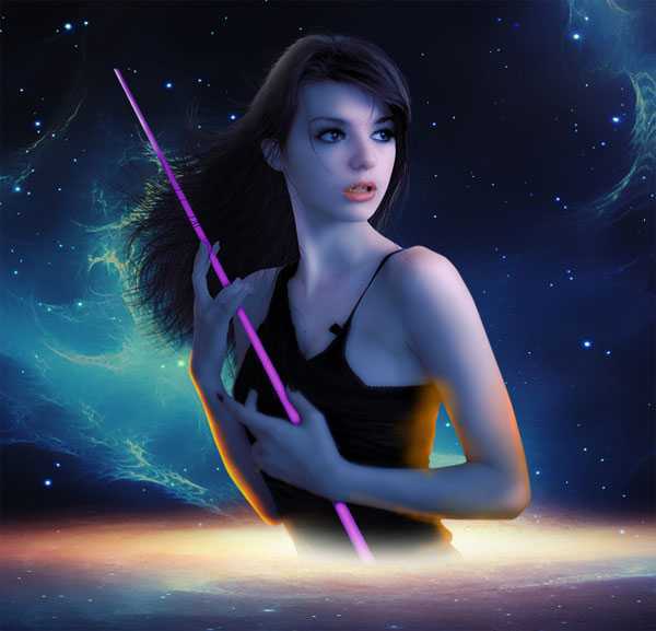 ‘PS合成制作梦幻太空时代的光天使的场景‘