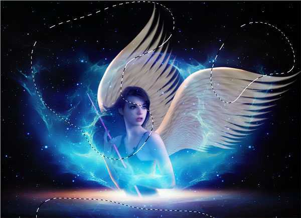 ‘PS合成制作梦幻太空时代的光天使的场景‘