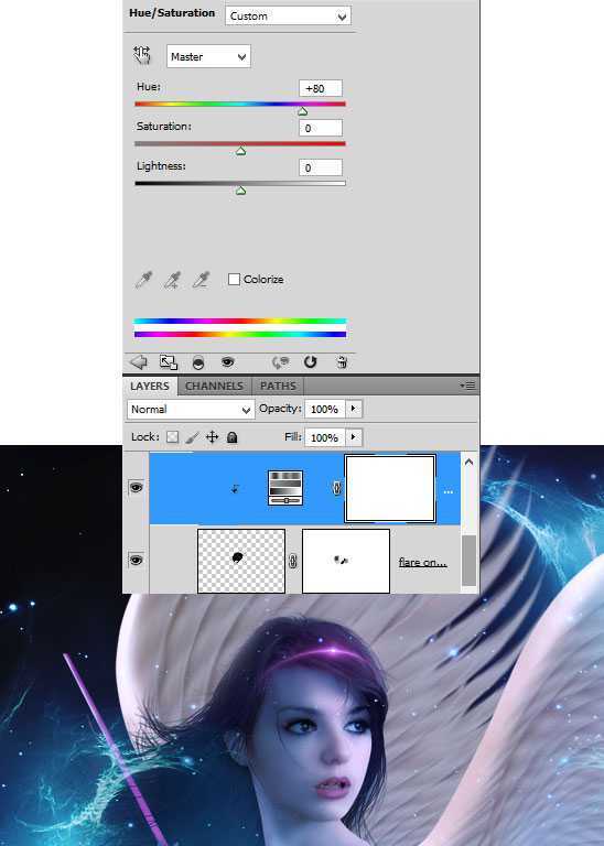 ‘PS合成制作梦幻太空时代的光天使的场景‘