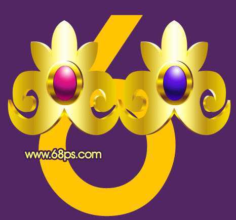 ‘Photoshop打造非常华丽的宝石花边字效果‘