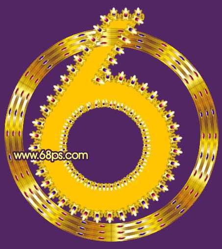 ‘Photoshop打造非常华丽的宝石花边字效果‘
