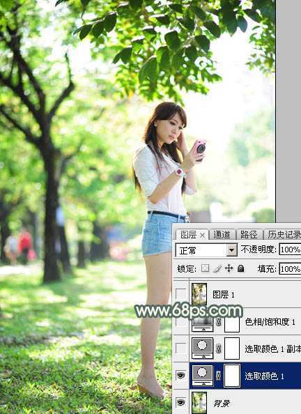 ‘Photoshop打造甜美的秋季暖褐色外景人物图片‘