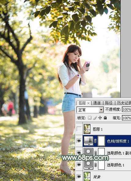 ‘Photoshop打造甜美的秋季暖褐色外景人物图片‘