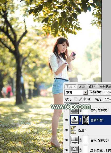 ‘Photoshop打造甜美的秋季暖褐色外景人物图片‘
