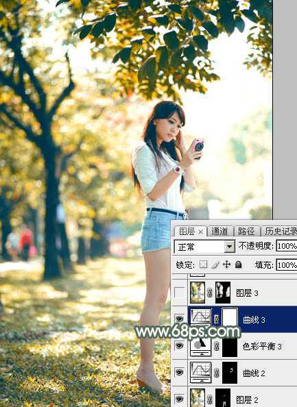 ‘Photoshop打造甜美的秋季暖褐色外景人物图片‘