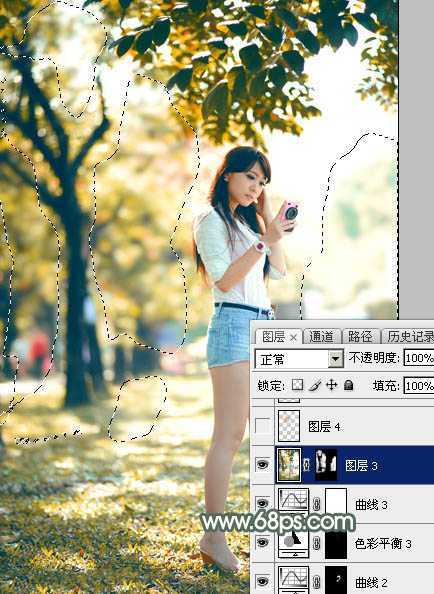 ‘Photoshop打造甜美的秋季暖褐色外景人物图片‘