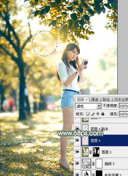 ‘Photoshop打造甜美的秋季暖褐色外景人物图片‘