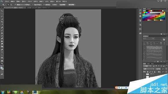 ‘Photoshop把花千骨照片转唯美的流泪手绘效果‘