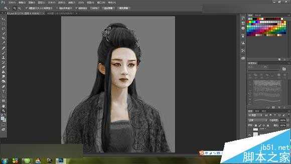 ‘Photoshop把花千骨照片转唯美的流泪手绘效果‘