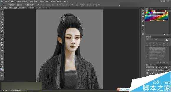 ‘Photoshop把花千骨照片转唯美的流泪手绘效果‘