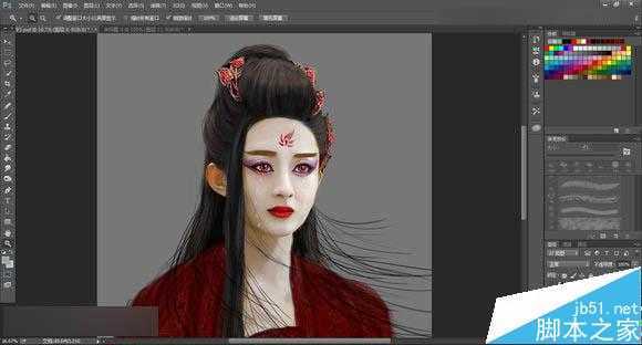 ‘Photoshop把花千骨照片转唯美的流泪手绘效果‘