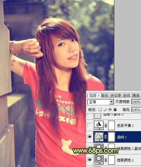 ‘Photoshop将外景人物图片调成灿烂的夏季色‘