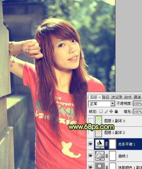 ‘Photoshop将外景人物图片调成灿烂的夏季色‘