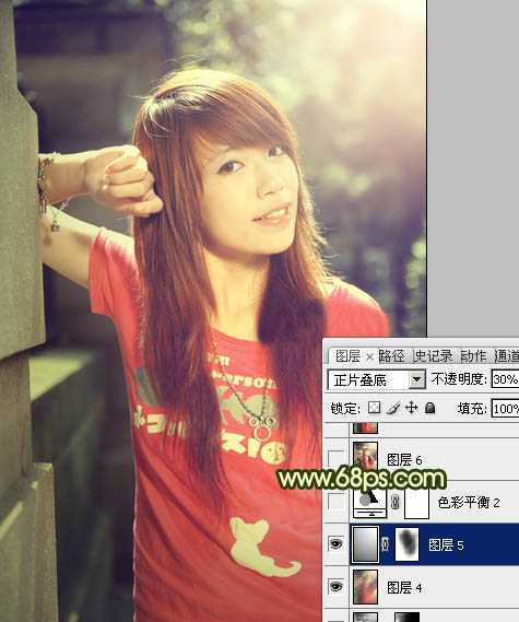 ‘Photoshop将外景人物图片调成灿烂的夏季色‘