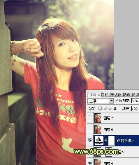 ‘Photoshop将外景人物图片调成灿烂的夏季色‘