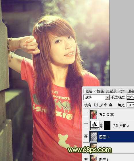 ‘Photoshop将外景人物图片调成灿烂的夏季色‘