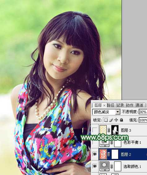 ‘Photoshop将给背光图片美女制作加上甜美的粉红色‘