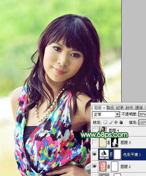 ‘Photoshop将给背光图片美女制作加上甜美的粉红色‘