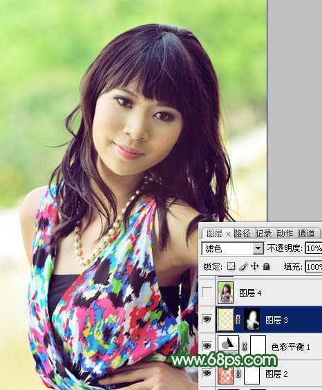 ‘Photoshop将给背光图片美女制作加上甜美的粉红色‘