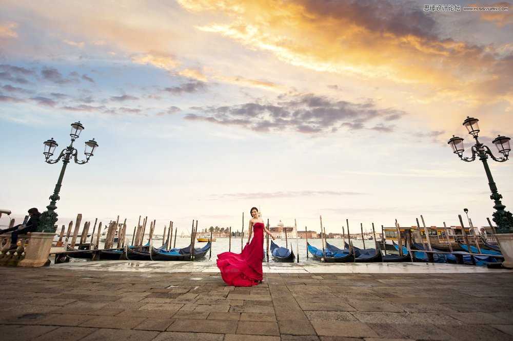 ‘Photoshop给外景婚片添加逼真自然的云彩天空效果‘