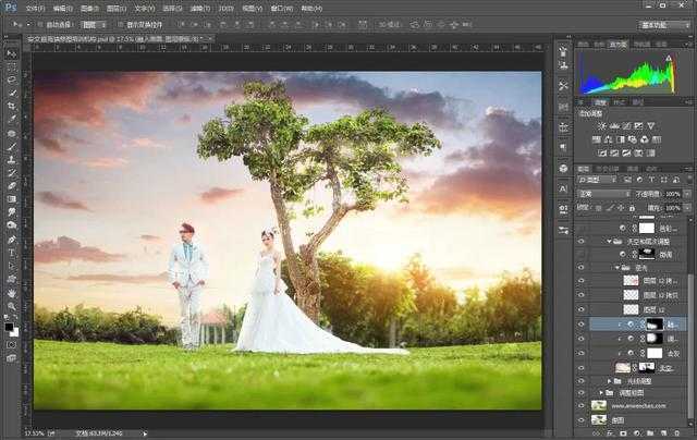 ‘教你如何打造大气唯美的夕阳婚纱照后期修图‘