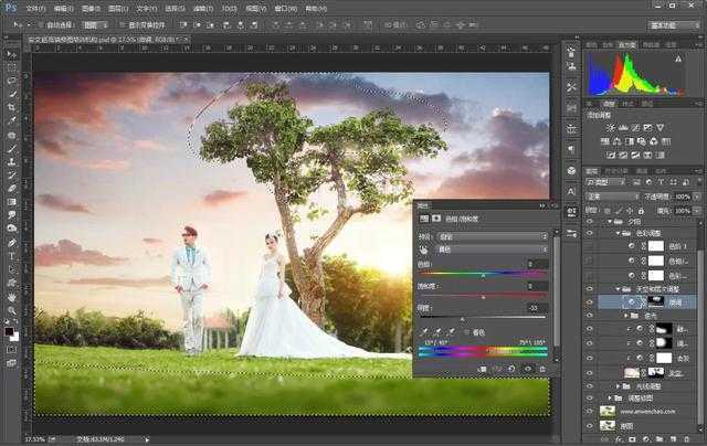 ‘教你如何打造大气唯美的夕阳婚纱照后期修图‘