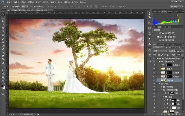 ‘教你如何打造大气唯美的夕阳婚纱照后期修图‘