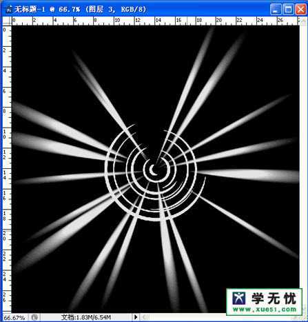 ‘photoshop制作炫丽的白色光影效果‘