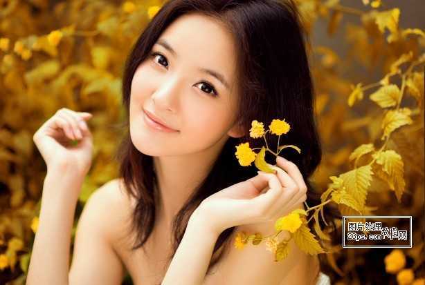 ‘Photoshop为外景美女照片增加唯美的橙黄色‘