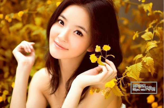 ‘Photoshop为外景美女照片增加唯美的橙黄色‘
