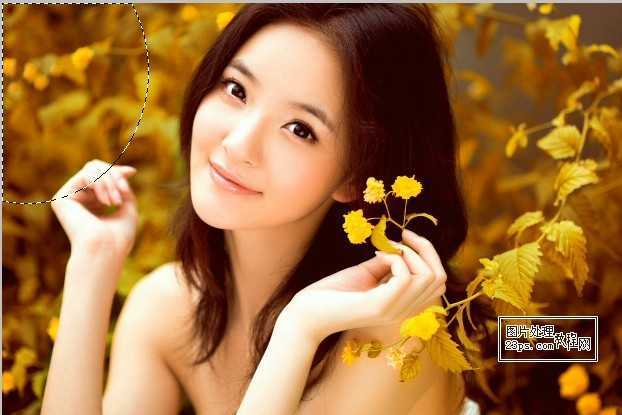 ‘Photoshop为外景美女照片增加唯美的橙黄色‘