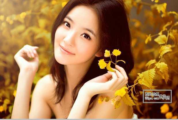 ‘Photoshop为外景美女照片增加唯美的橙黄色‘