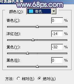 ‘Photoshop为外景美女调出柔美的中性青蓝色‘