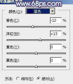 ‘Photoshop为外景美女调出柔美的中性青蓝色‘