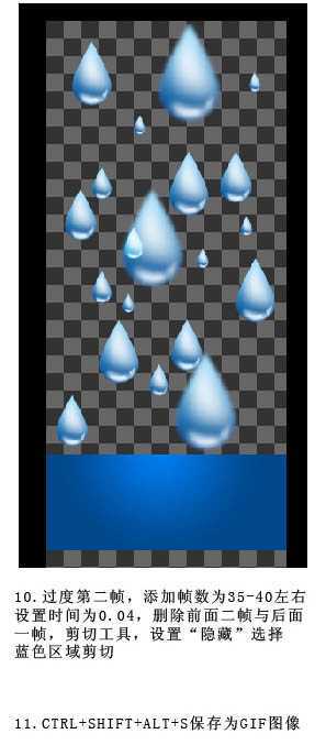 ‘Photoshop设计制作出可爱的浅蓝色雨滴下落GIF动画效果‘