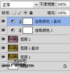 ‘Photoshop为平淡的秋天树林调成红色的效果‘