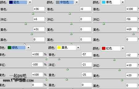 ‘Photoshop为平淡的秋天树林调成红色的效果‘