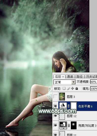 ‘Photoshop打造梦幻的暗绿色夏季美女图片‘