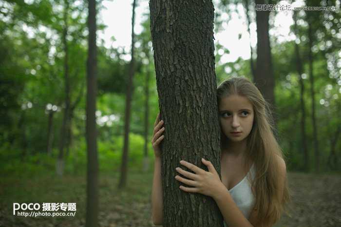 ‘PS调出秋季唯美艺术效果的森林人像教程‘
