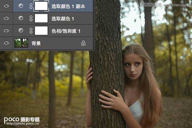 ‘PS调出秋季唯美艺术效果的森林人像教程‘