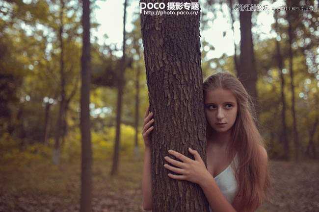 ‘PS调出秋季唯美艺术效果的森林人像教程‘