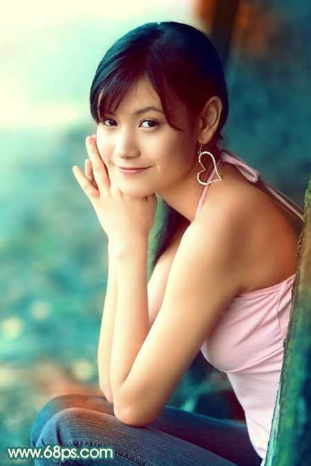‘Photoshop为写真人物图片调制出柔美的青红色效果‘