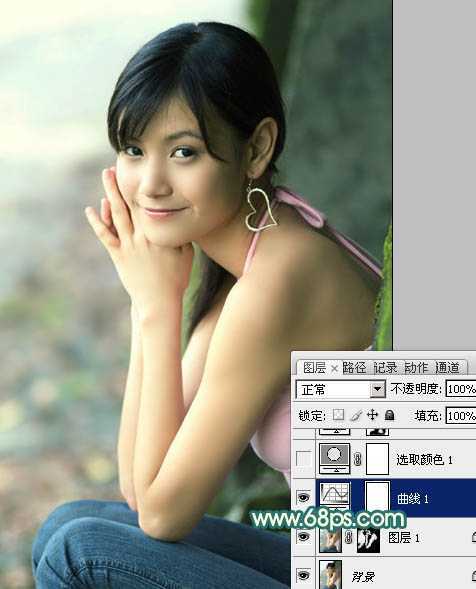 ‘Photoshop为写真人物图片调制出柔美的青红色效果‘