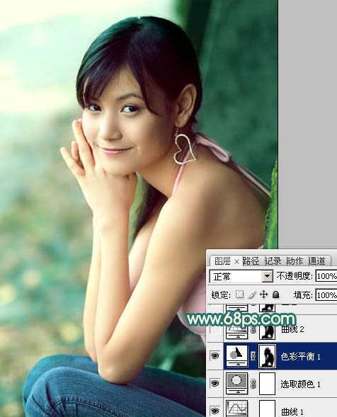 ‘Photoshop为写真人物图片调制出柔美的青红色效果‘