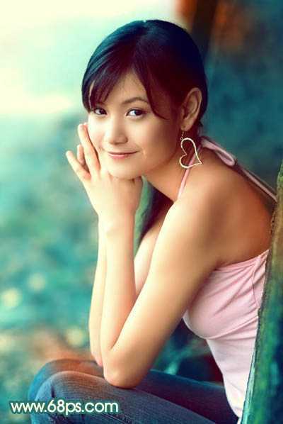 ‘Photoshop为写真人物图片调制出柔美的青红色效果‘