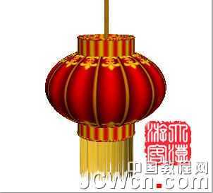 ‘photoshopCS5与3D工具设计制作出一个逼真的旋转的大红灯笼‘